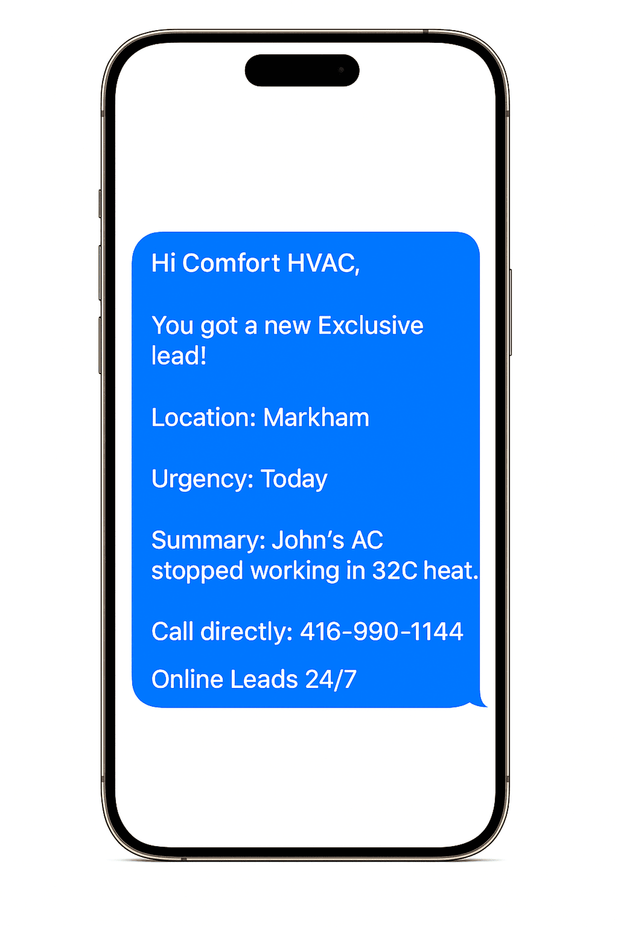 Lead notification preview
